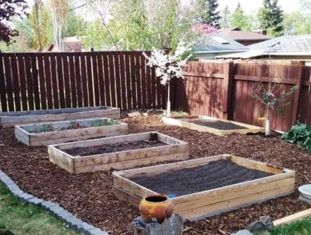 Raised beds on or in the mulch? – Reddit Post