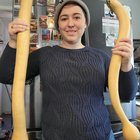Tromboncino. These surprisingly only weigh about 4lbs fully ripe. The green ones are a great zucchini substitute. – Reddit Post