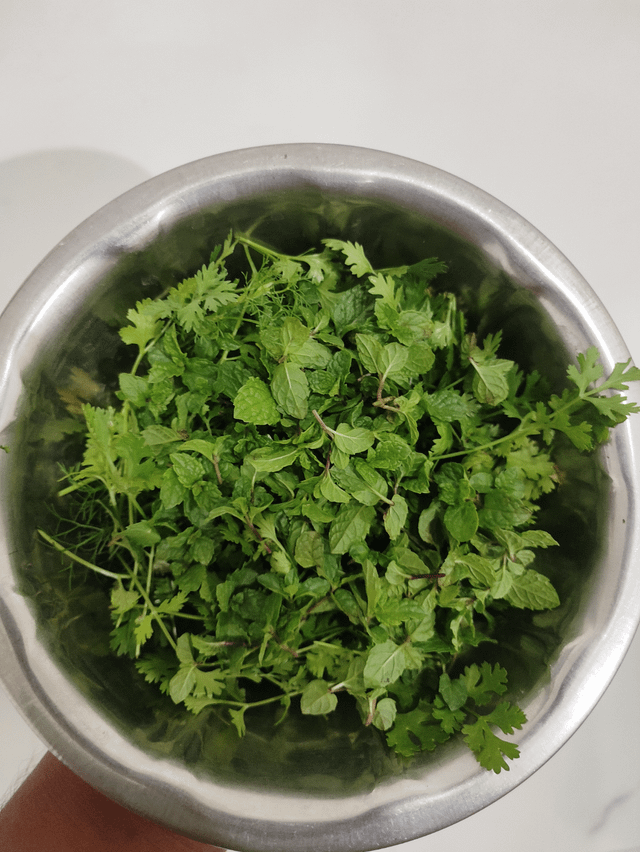 Fresh coriander and mint for Pani puri – Reddit Post