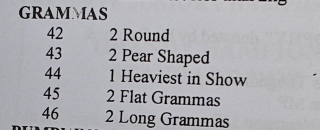 Interesting categories in the local show this year