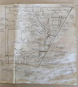 just moved in and found this plant treasure map from the past owners how sweet is this? 😍